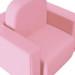 YOUTHUP Canapé Pour Enfants 2 En 1 Rose Similicuir - Rose -Assise pour enfant Soldes 51896520 5