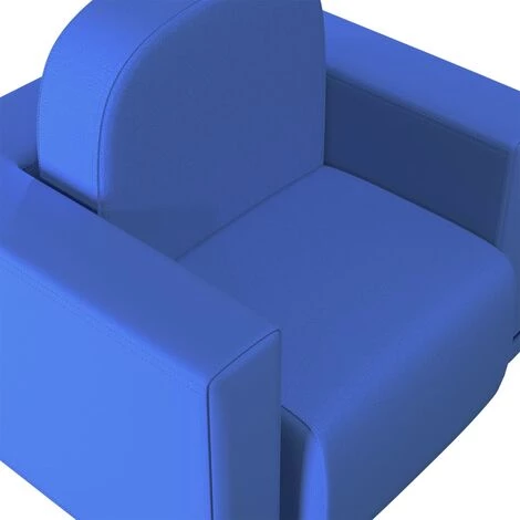 YOUTHUP Canapé Pour Enfants 2 En 1 Bleu Similicuir - Bleu 7 YOUTHUP Canapé Pour Enfants 2 En 1 Bleu Similicuir - Bleu – Image 5