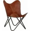 Topdeal Chaise Papillon Marron Taille Pour Enfants Cuir Véritable VDFF12315_FR