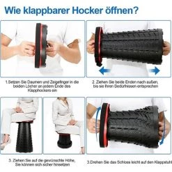 BENOBBY KIDS Tabouret Pliable Portable Tabourets De Camping- Léger Et Stable - Hauteur Réglable - Noir - Pour La Pêche, La Randonnée, Les Voyages, Les Barbecues - Charge Maximale 180 Kg(Noir - Tabouret Pliant Portable) -Assise pour enfant Soldes 52781522 4