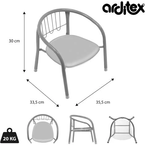 ARDITEX Chaise En Métal à Rayures - Disney Mickey Mouse - 35.5 X 30 X 33.5 Cm - Bleu 4 ARDITEX Chaise En Métal à Rayures - Disney Mickey Mouse - 35.5 X 30 X 33.5 Cm - Bleu – Image 2