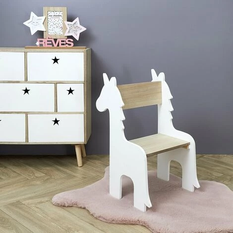 THE HOME DECO FACTORY Chaise Enfant Licorne - Blanc 6 THE HOME DECO FACTORY Chaise Enfant Licorne - Blanc – Image 4