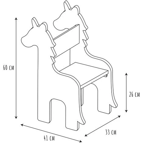 THE HOME DECO FACTORY Chaise Enfant Licorne - Blanc 7 THE HOME DECO FACTORY Chaise Enfant Licorne - Blanc – Image 5