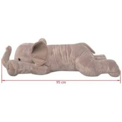 VidaXL Éléphant Jouet En Peluche XXL 95 Cm - Gris -Assise pour enfant Soldes 5396352 3