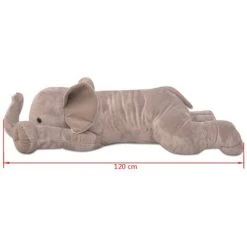 VidaXL Éléphant Jouet En Peluche XXL 120 Cm - Gris -Assise pour enfant Soldes 5396353 4
