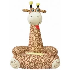 Hommoo Chaise En Peluche Pour Enfants Girafe Marron -Assise pour enfant Soldes 54152769 3