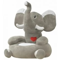 Hommoo Chaise En Peluche Pour Enfants Elephant Gris