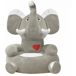 Hommoo Chaise En Peluche Pour Enfants Elephant Gris -Assise pour enfant Soldes 54153500 3