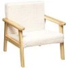 Atmosphera - Fauteuil Pour Enfant En Bois Et Tissu Bouclette écru H 46 Cm - Blanc -Assise pour enfant Soldes 54549256 1