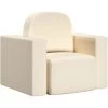 YOUTHUP Canapé Pour Enfants 2 En 1 Blanc Similicuir - Blanc -Assise pour enfant Soldes 55266633 1