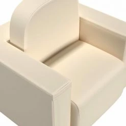 YOUTHUP Canapé Pour Enfants 2 En 1 Blanc Similicuir - Blanc -Assise pour enfant Soldes 55266633 5