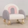Dripex Fauteuil à Bascule Enfant, Canapé Chaise Enfant En Bois Avec Joli Motif Arc-en-Ciel Pour Garçon Fille, Housse En Polaire Teddy Et Dossier De Soutien Pour Chambre, Taille 45 X 50 X 50 CM, Gris -Assise pour enfant Soldes 55390911 1