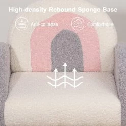 Dripex Fauteuil à Bascule Enfant, Canapé Chaise Enfant En Bois Avec Joli Motif Arc-en-Ciel Pour Garçon Fille, Housse En Polaire Teddy Et Dossier De Soutien Pour Chambre, Taille 45 X 50 X 50 CM, Gris 11 Dripex Fauteuil à Bascule Enfant, Canapé Chaise Enfant En Bois Avec Joli Motif Arc-en-Ciel Pour Garçon Fille, Housse En Polaire Teddy Et Dossier De Soutien Pour Chambre, Taille 45 X 50 X 50 CM, Gris -Assise pour enfant Soldes 55390911 5
