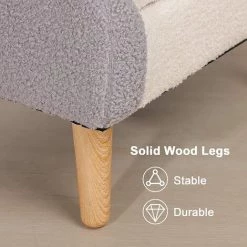 Dripex Fauteuil Enfant, Canapé Tabouret Enfant Joli Motif Arc-en-Ciel Avec Accoudoir Pour Garçon Fille, Housse En Polaire Teddy Et Dossier De Soutien Pour Chambre Salon, Taille 45 X 50 X 50 CM, Gris -Assise pour enfant Soldes 55390913 3