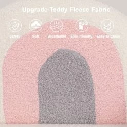 Dripex Fauteuil Enfant, Canapé Tabouret Enfant Joli Motif Arc-en-Ciel Avec Accoudoir Pour Garçon Fille, Housse En Polaire Teddy Et Dossier De Soutien Pour Chambre Salon, Taille 45 X 50 X 50 CM, Gris -Assise pour enfant Soldes 55390913 4