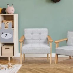 Paris Prix - Fauteuil Enfant Déco "timéo" 42cm Taupe -Assise pour enfant Soldes 55482339 4