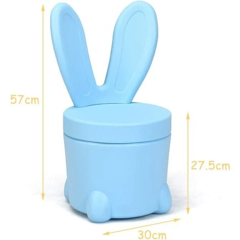 DREMADE DREAMADE Tabouret Enfant Avec Dossier, Pouf Animal Avec Fonction De Rangement, Chaise En Forme De Lapin En PE Avec Capacité De Charge 120 KG, 30X30X57 CM, Bleu 6 DREMADE DREAMADE Tabouret Enfant Avec Dossier, Pouf Animal Avec Fonction De Rangement, Chaise En Forme De Lapin En PE Avec Capacité De Charge 120 KG, 30X30X57 CM, Bleu – Image 4