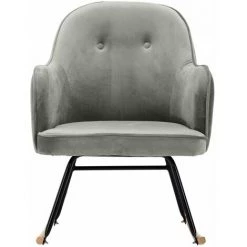 HAPPYSHOPPING Chaise à Bascule Gris Velours -Assise pour enfant Soldes 56661379 4