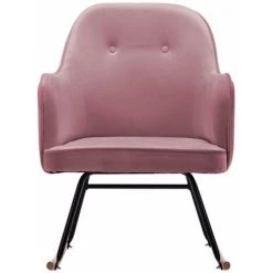 HAPPYSHOPPING Chaise à Bascule Rose Velours -Assise pour enfant Soldes 56661396 4