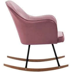 HAPPYSHOPPING Chaise à Bascule Rose Velours -Assise pour enfant Soldes 56661396 5