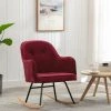 HAPPYSHOPPING Chaise à Bascule Rouge Bordeaux Velours