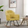 HAPPYSHOPPING Chaise à Bascule Jaune Moutarde Velours -Assise pour enfant Soldes 56661412 1