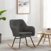 HAPPYSHOPPING Chaise à Bascule Gris Foncé Tissu -Assise pour enfant Soldes 56661419 1