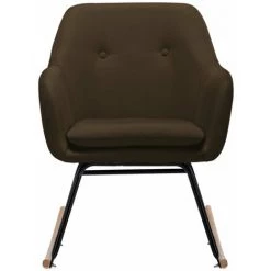 HAPPYSHOPPING Chaise à Bascule Marron Tissu -Assise pour enfant Soldes 56661432 4