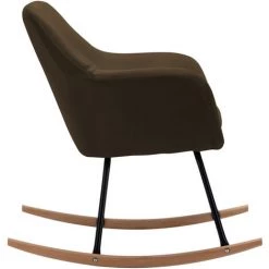 HAPPYSHOPPING Chaise à Bascule Marron Tissu -Assise pour enfant Soldes 56661432 5
