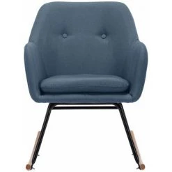 HAPPYSHOPPING Chaise à Bascule Bleu Tissu 10 HAPPYSHOPPING Chaise à Bascule Bleu Tissu -Assise pour enfant Soldes 56661437 4