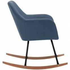 HAPPYSHOPPING Chaise à Bascule Bleu Tissu 11 HAPPYSHOPPING Chaise à Bascule Bleu Tissu -Assise pour enfant Soldes 56661437 5