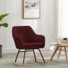 HAPPYSHOPPING Chaise à Bascule Rouge Bordeaux Tissu -Assise pour enfant Soldes 56661449 1