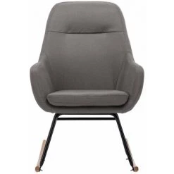 HAPPYSHOPPING Chaise à Bascule Gris Clair Tissu -Assise pour enfant Soldes 56661456 4
