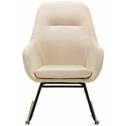 HAPPYSHOPPING Chaise à Bascule Crème Tissu -Assise pour enfant Soldes 56661469 4
