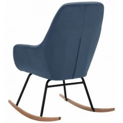 HAPPYSHOPPING Chaise à Bascule Bleu Tissu -Assise pour enfant Soldes 56661483 5