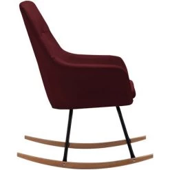 HAPPYSHOPPING Chaise à Bascule Rouge Bordeaux Tissu -Assise pour enfant Soldes 56661498 5