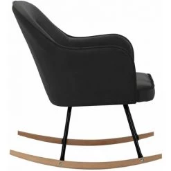 HAPPYSHOPPING Chaise à Bascule Gris Foncé Velours -Assise pour enfant Soldes 56661505 5