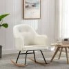 HAPPYSHOPPING Chaise à Bascule Blanc Crème Velours -Assise pour enfant Soldes 56661513 1
