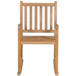 HAPPYSHOPPING Chaise à Bascule Avec Coussin Bleu Royal Bois De Teck Solide -Assise pour enfant Soldes 56662818 3