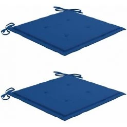 HAPPYSHOPPING Chaise à Bascule Avec Coussin Bleu Royal Bois De Teck Solide -Assise pour enfant Soldes 56662818 5