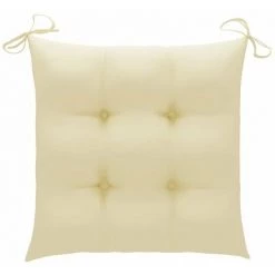 HAPPYSHOPPING Chaise à Bascule Avec Coussin Blanc Crème Bois De Teck Solide 9 HAPPYSHOPPING Chaise à Bascule Avec Coussin Blanc Crème Bois De Teck Solide -Assise pour enfant Soldes 56662843 3