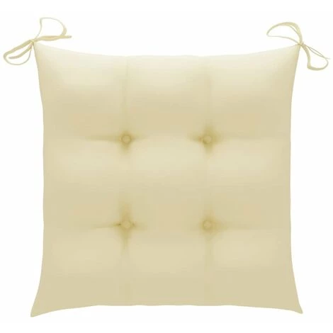 HAPPYSHOPPING Chaise à Bascule Avec Coussin Blanc Crème Bois De Teck Solide 5 HAPPYSHOPPING Chaise à Bascule Avec Coussin Blanc Crème Bois De Teck Solide – Image 3