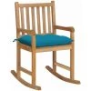HAPPYSHOPPING Chaise à Bascule Avec Coussin Bleu Clair Bois De Teck Solide 2 HAPPYSHOPPING Chaise à Bascule Avec Coussin Bleu Clair Bois De Teck Solide -Assise pour enfant Soldes 56662856 1