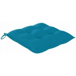 HAPPYSHOPPING Chaise à Bascule Avec Coussin Bleu Clair Bois De Teck Solide -Assise pour enfant Soldes 56662856 4