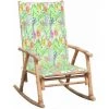 HAPPYSHOPPING Chaise à Bascule Avec Coussin Bambou