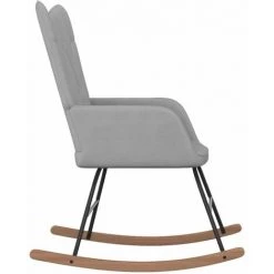 HAPPYSHOPPING Chaise à Bascule Gris Clair Tissu -Assise pour enfant Soldes 56684799 3