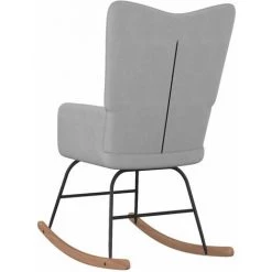 HAPPYSHOPPING Chaise à Bascule Gris Clair Tissu -Assise pour enfant Soldes 56684799 4