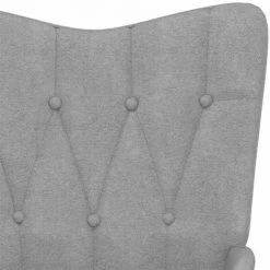 HAPPYSHOPPING Chaise à Bascule Gris Clair Tissu -Assise pour enfant Soldes 56684799 5