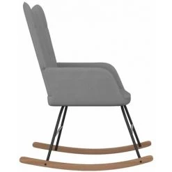 HAPPYSHOPPING Chaise à Bascule Gris Foncé Tissu -Assise pour enfant Soldes 56684803 3