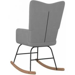 HAPPYSHOPPING Chaise à Bascule Gris Foncé Tissu -Assise pour enfant Soldes 56684803 4